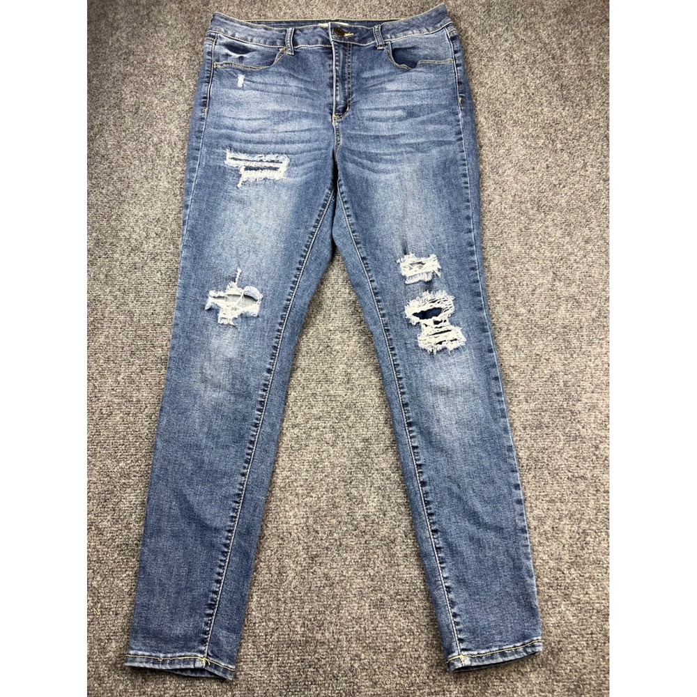 Y2K SO Ultimate Jegging Super High Rise Distressed Jeans Indie Sleaze Size 15/32